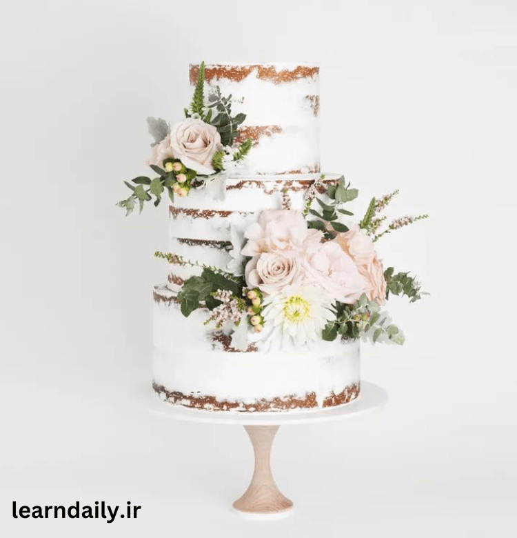مدل کیک عروسی سه طبقه شیک